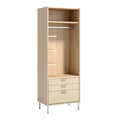 Moderne kast met open planken en lades