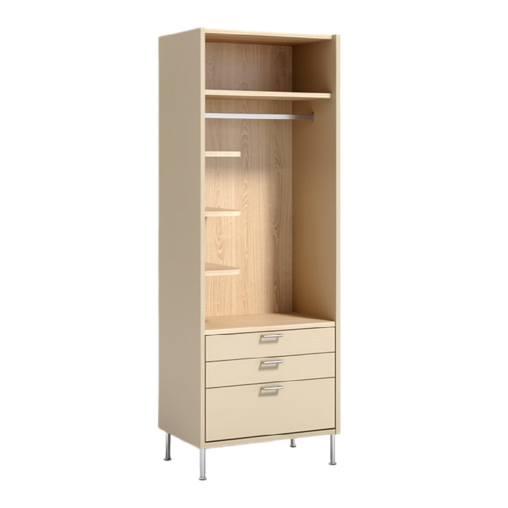 Moderne kast met open planken en lades